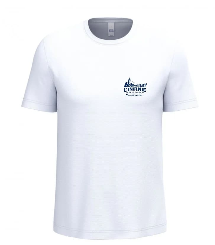 L’Infinie de la Chaize t-shirt, front with the logo.